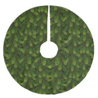 Fir/Pine Branches Brushed Polyester Tree Skirt