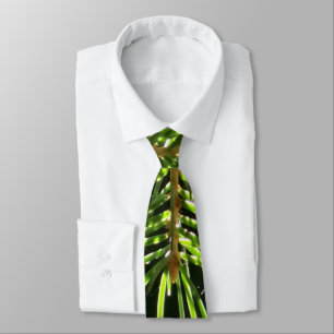 Fir pine needles with bokeh neck tie