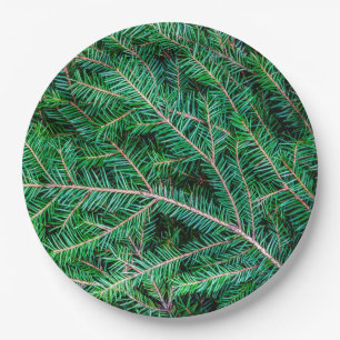 Fir tree branch paper plates