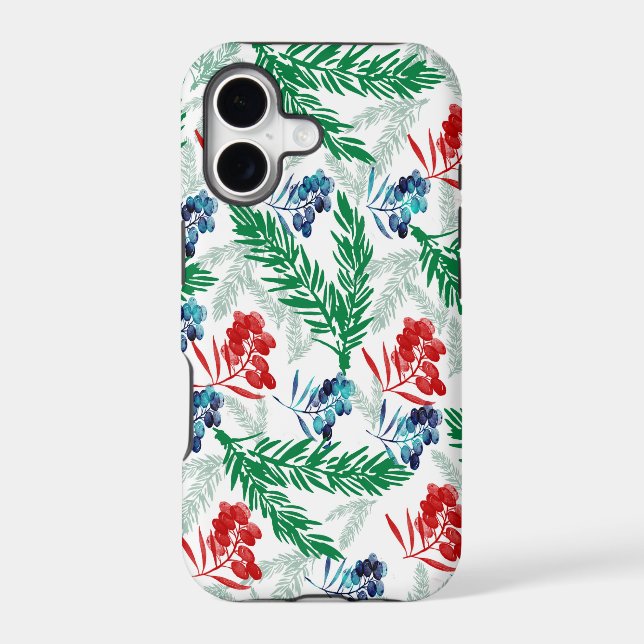 Fir Tree Branches with Berries Iphone Case (Back)