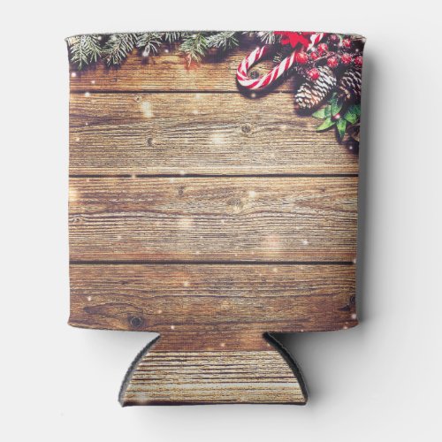 Fir Tree Christmas Dark Wood Decoration Can Cooler