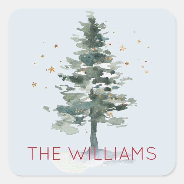 Fir Tree Christmas Holiday Sticker (Front)