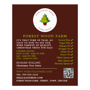 Fir Tree Design, Christmas Tree Sales Flyer