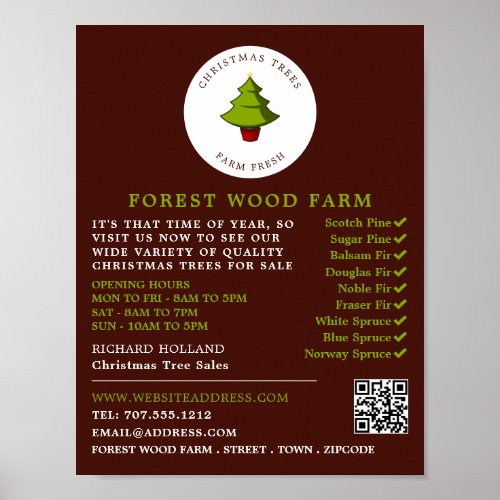 Fir Tree Design Christmas Tree Sales Poster