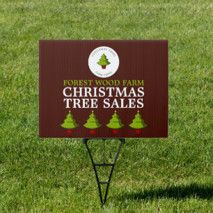 Fir Tree Design, Christmas Tree Sales Yard Sign
