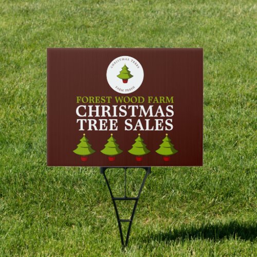 Fir Tree Design Christmas Tree Sales Yard Sign