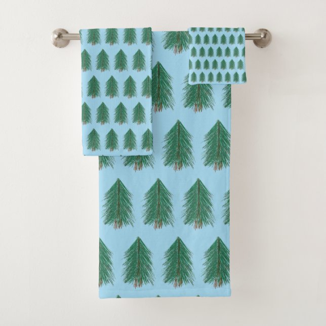 Fir Tree Forest  Bath Towel Set (Insitu)