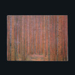 Fir Tree Forest (by Gustav Klimt) Doormat<br><div class="desc">This design features an artwork by the Austrian painter Gustav Klimt (1862–1918). It shows a forest landscape of closely packed fir trees. The tall trees produce an elegant effect, as the viewer's eyes is drawn to the repeated vertical lines created by the tree trunks. The original painting was produced in...</div>