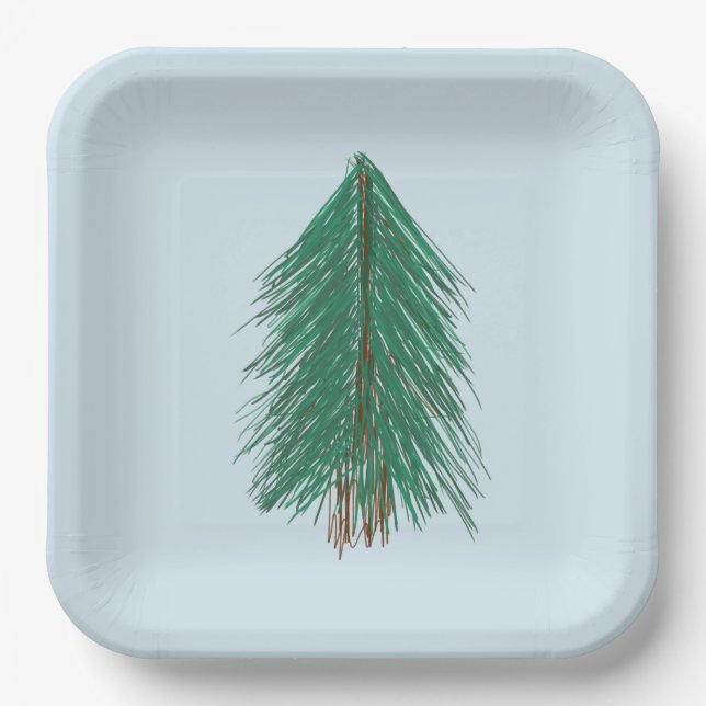 Fir Tree Forest  Paper Plates (Front)