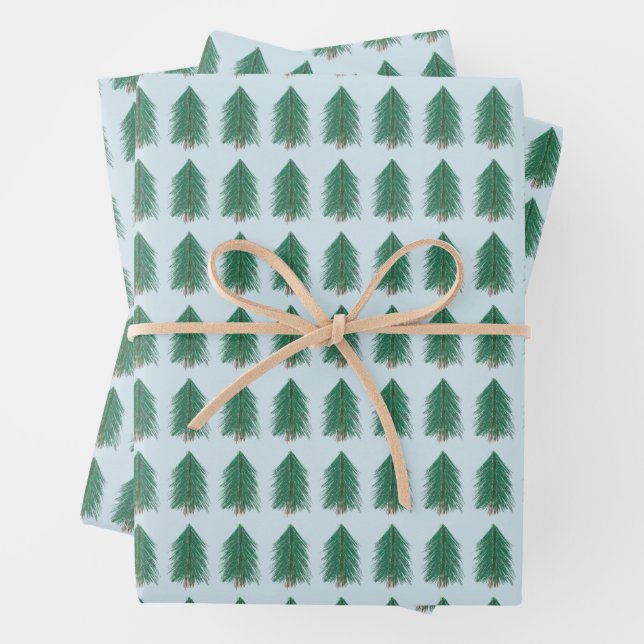 Fir Tree Forest Wrapping Paper Sheets (In situ)