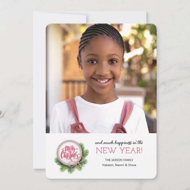 Fir Tree Greeting Photo Holiday Card (Front)