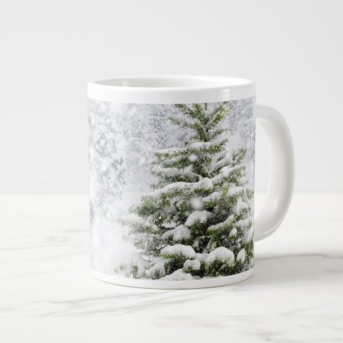 Fir Tree In Thick Snow Large Coffee Mug