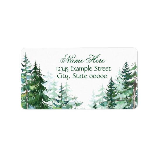 Fir Tree Return Address Label