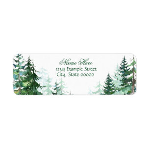 Fir Tree Return Address Label