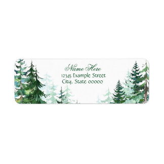 Fir Tree Return Address Label