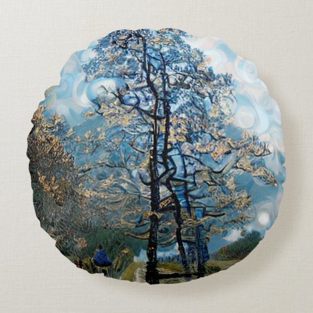 FIR TREE ROUND PILLOW (Front)