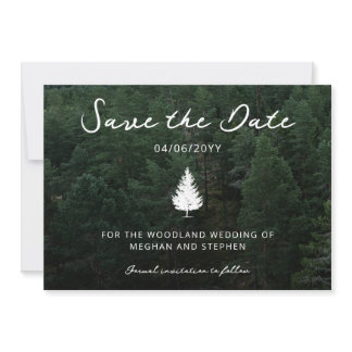 Fir Tree Silhouette Forest Landscape Photo Wedding Save The Date