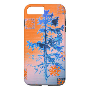 Fir Tree & Snowflakes Orange iPhone 8 Plus/7 Plus Case