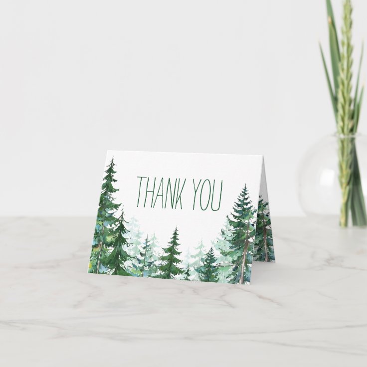 Fir Tree Thank You Cards | Zazzle