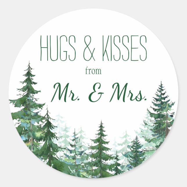 Fir Tree Thank You Stickers (Front)