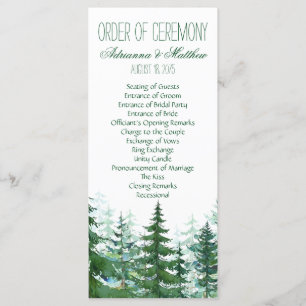 Fir Tree Wedding Order of Ceremony Program