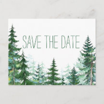 Fir Tree Wedding Save the Date Cards