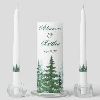 Fir Tree Wedding Unity Candle Set