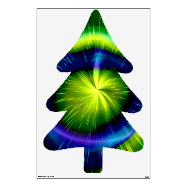Fir tree with cool light colors wall decal (Front)