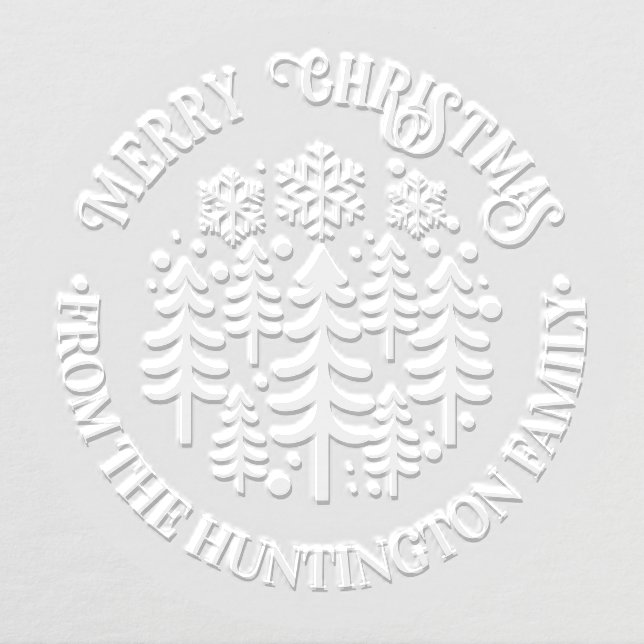 Fir Trees and Snowflakes Merry Christmas Name Embosser (Design)