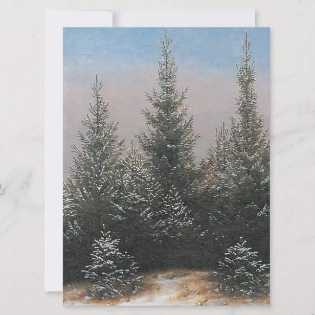 Fir Trees in the Snow (Winter Christmas Scene) Card (Front)