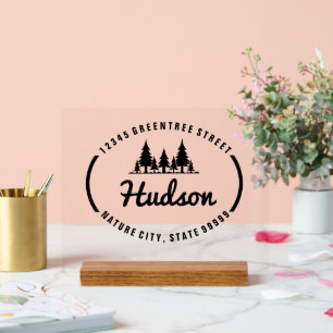 Fir Trees Oval Design ID304 Acrylic Sign