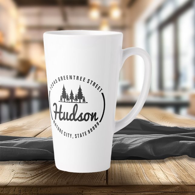 Fir Trees Oval Design ID304 Latte Mug (Creator Uploaded)