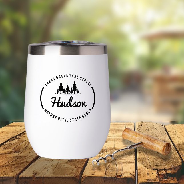 Fir Trees Oval Design ID304 Thermal Wine Tumbler (Creator Uploaded)