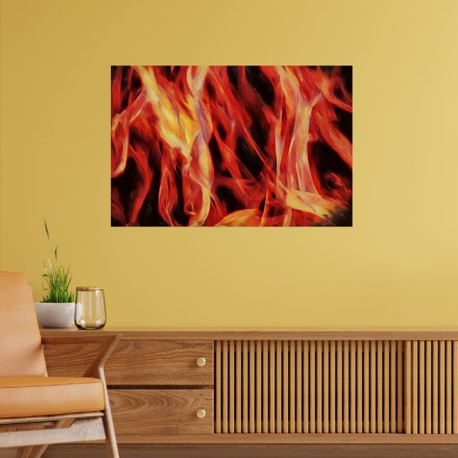 Fire Abstract Flame Hot Look Art Poster (Living Room 2)