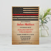 Fire Academy Firefighter Graduation Thin Red Line Invitation (Standing Front)
