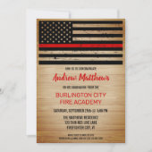 Fire Academy Firefighter Graduation Thin Red Line Invitation (Front)