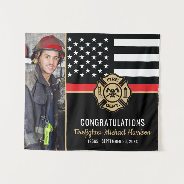 Fire Academy Fireman Graduation Firefighter Photo Tapestry (Front (Horizontal))
