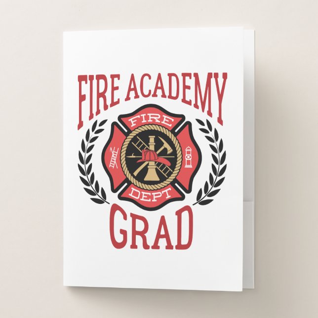 Fire Academy Grad Graduation Pocket Folder (Front)