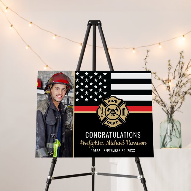 Fire Academy Graduation Firefighter Photo Foam Board (In Situ (Stand))