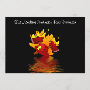 Fire Academy Graduation Party Invitation Fireman