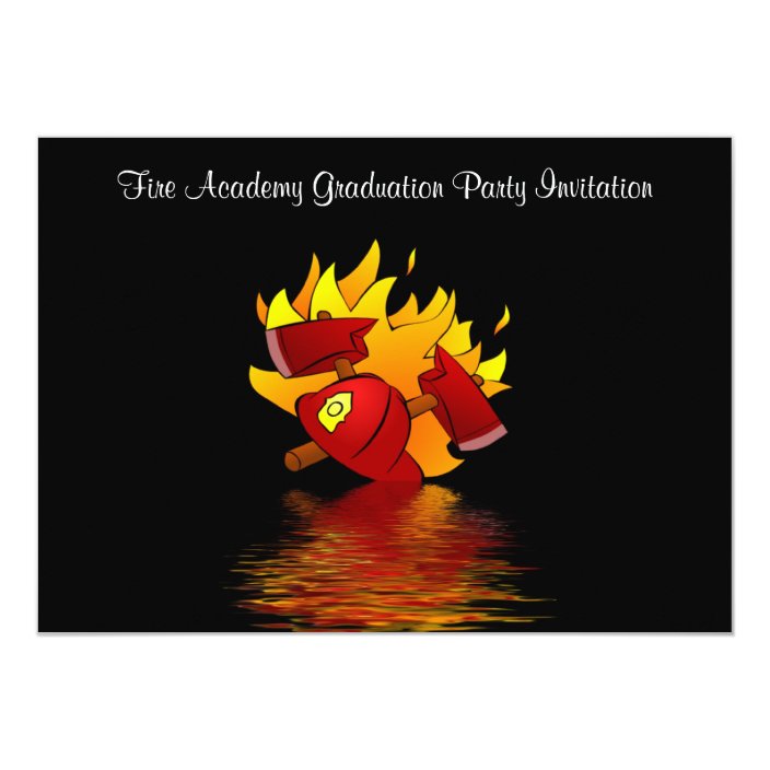Fire Academy Graduation Party Invitation Fireman Zazzle Graduation Party Invitation Fireman