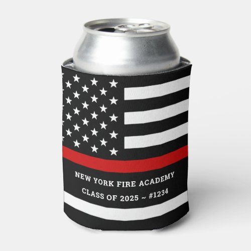 Fire Academy Graduation Thin Red Line Can Cooler - Fire Academy Graduation Thin Red Line Can Cooler - USA American flag design in Firefighter Flag colors. This personalized firefighter can cooler for fire academy graduation party favors, fire academy graduation gifts.
Purchase this thin red line can cooler bulk for fire academy graduation ceremony gifts. Personalize with fire academy name, graduation class and year. , and firefighters name. COPYRIGHT © 2020 Judy Burrows, Black Dog Art - All Rights Reserved. Fire Academy Graduation Thin Red Line Can Cooler