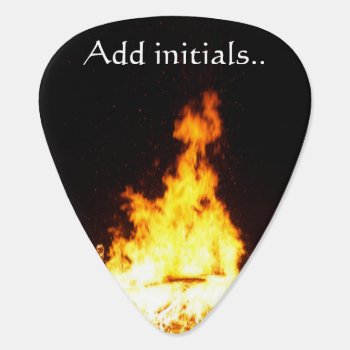 Fire Add Initials Standard Guitar Picks by StormythoughtsGifts at Zazzle