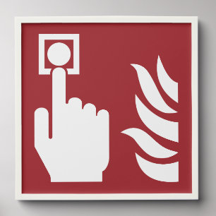 Fire Alarm Button Safety Sign Peel And Stick Photo Tile