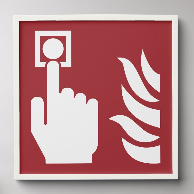 Fire Alarm Button Safety Sign Peel And Stick Photo Tile (Front Set)