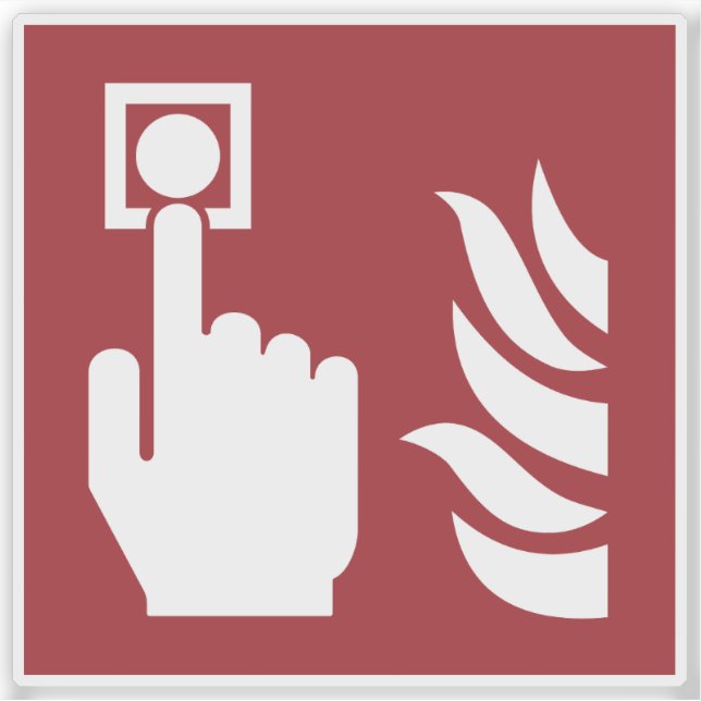 Fire Alarm Button Safety Sign Sticker (Front)