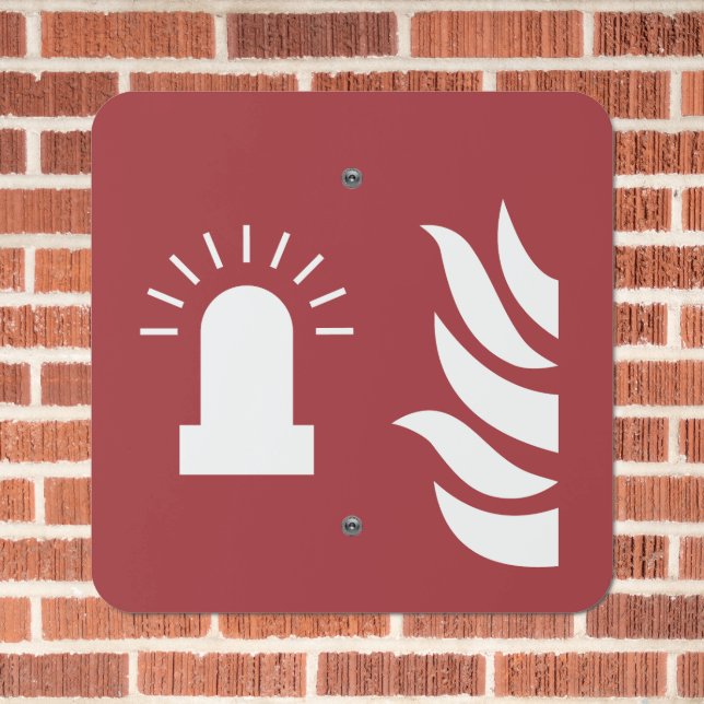 Fire Alarm Flashing Light Safety Sign (In Situ(Brick))