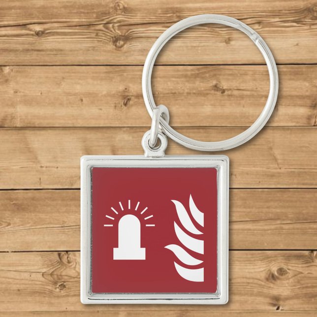 Fire Alarm Flashing Light Safety Sign Keychain (Creator Uploaded)