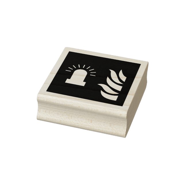 Fire Alarm Flashing Light Safety Sign Rubber Stamp (Stamp)