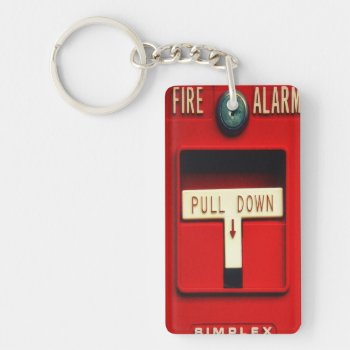 Fire Alarm Keychain by jahwil at Zazzle